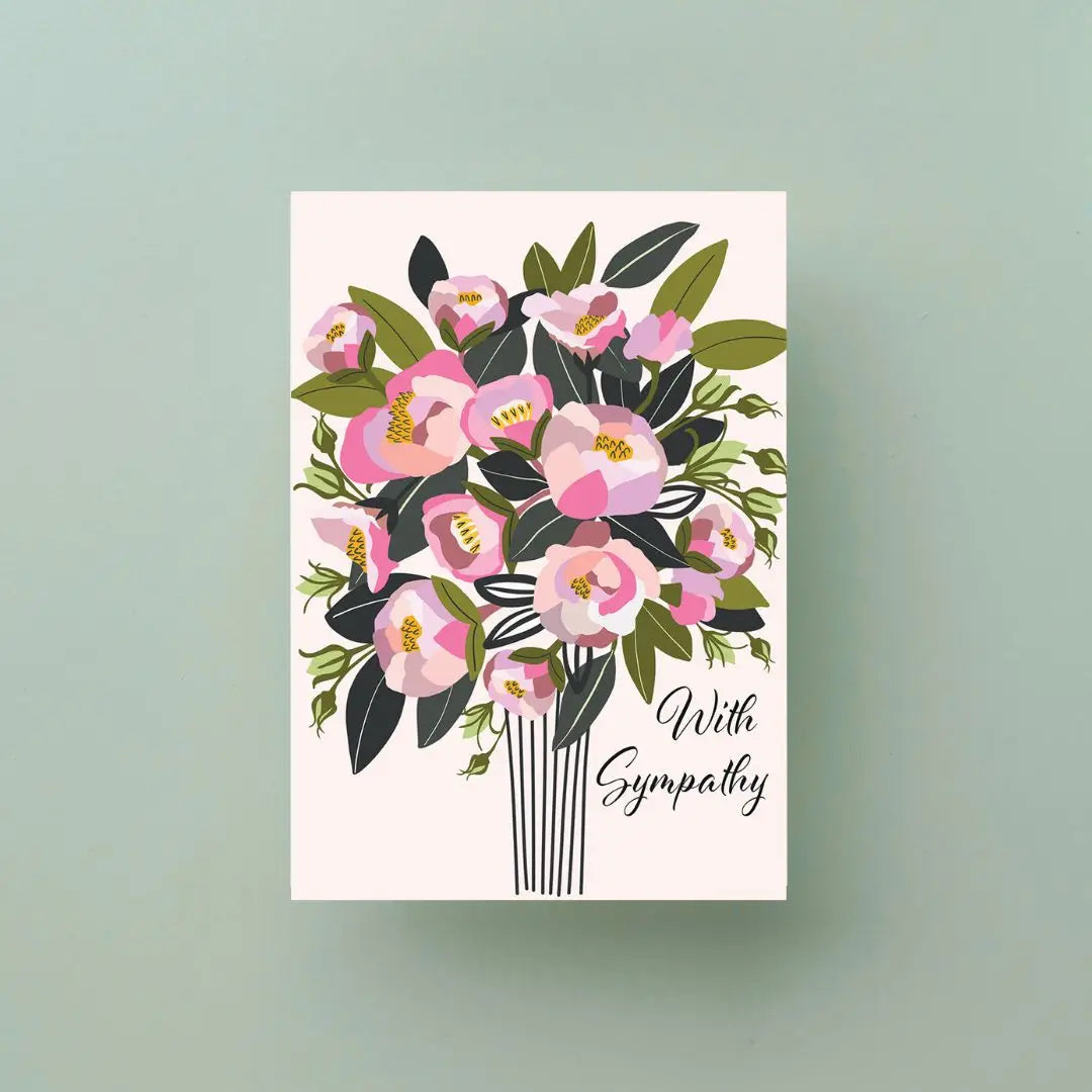 With Sympathy Card – Peony Flowers  Kirsten Katz