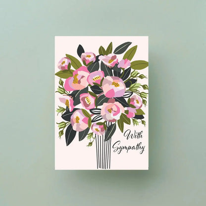 With Sympathy Card – Peony Flowers  Kirsten Katz