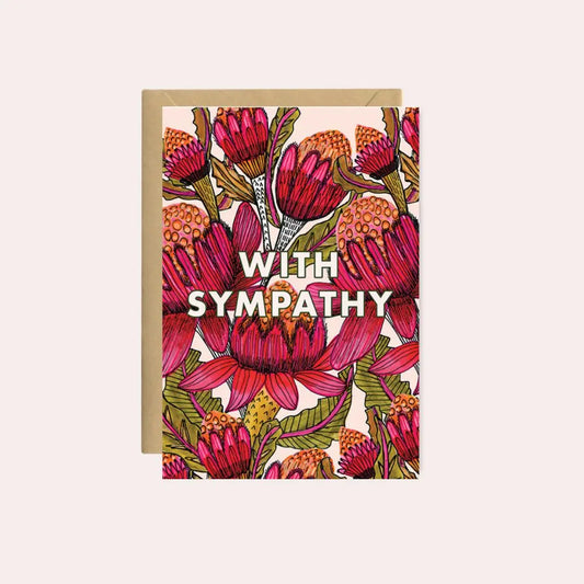 With Sympathy Card – Waratah Flowers  Kirsten Katz