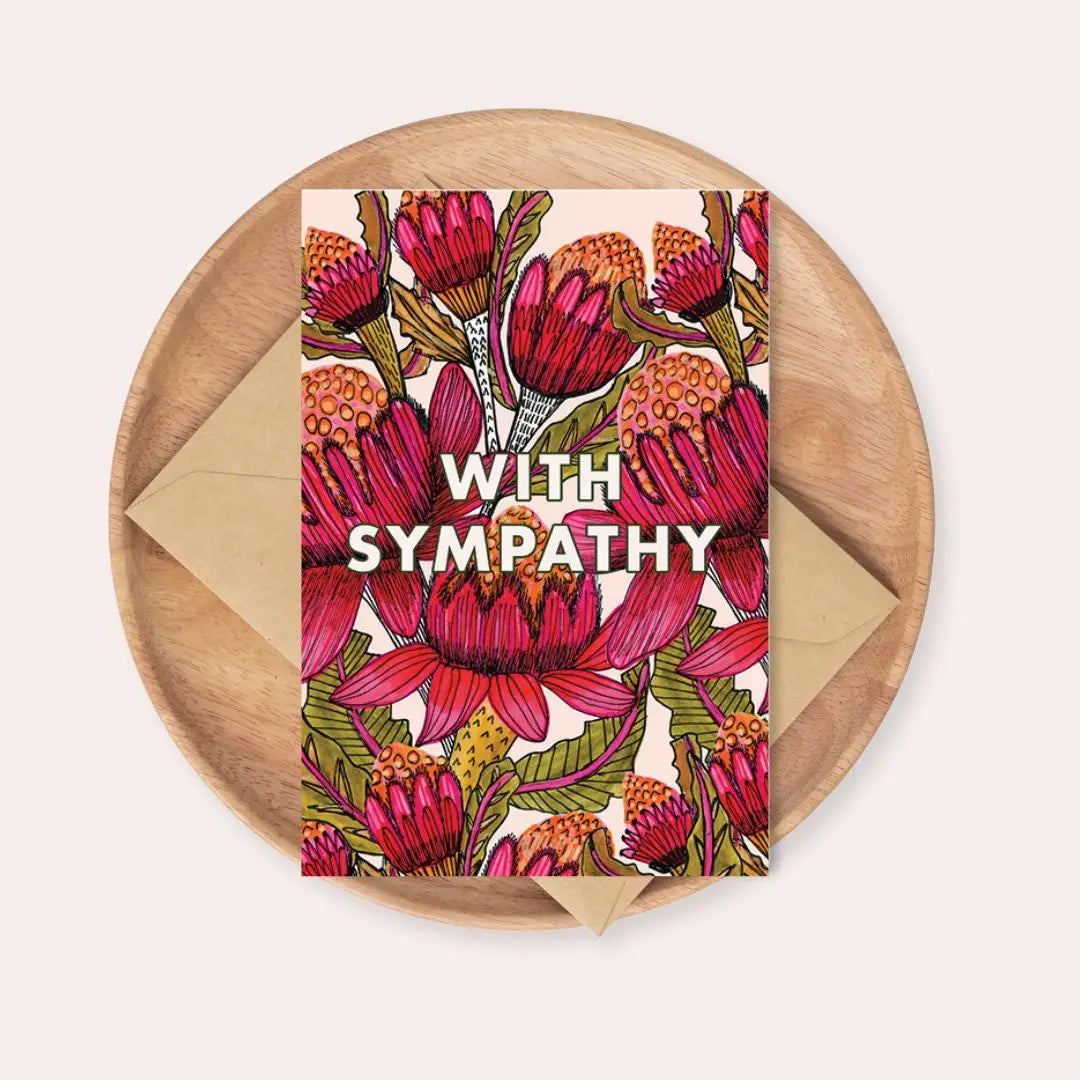 With Sympathy Card – Waratah Flowers  Kirsten Katz
