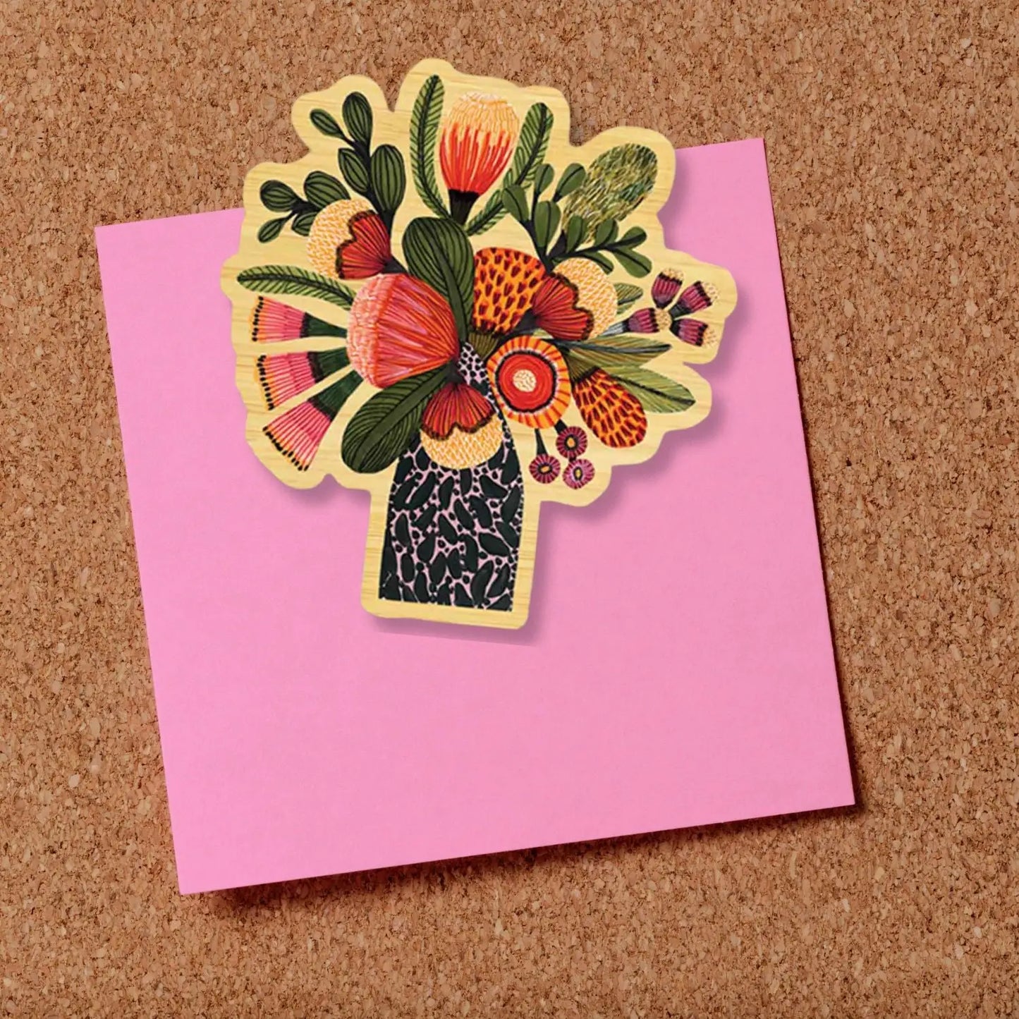 Wooden Fridge Magnet - Aussies Natives  Kirsten Katz