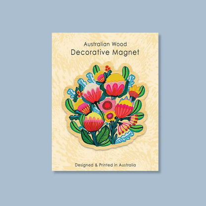 Wooden Fridge Magnet - Australian Bush Bouquet  Kirsten Katz
