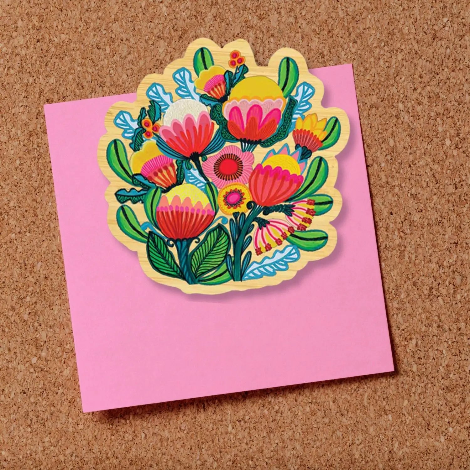 Wooden Fridge Magnet - Australian Bush Bouquet  Kirsten Katz