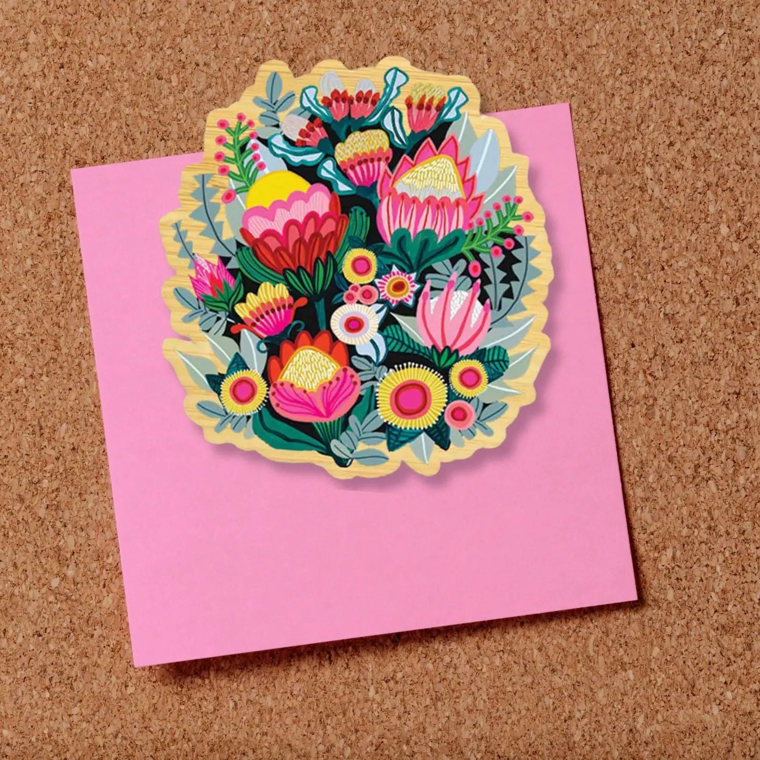 Wooden Fridge Magnet - Australian Bush Flowers  Kirsten Katz