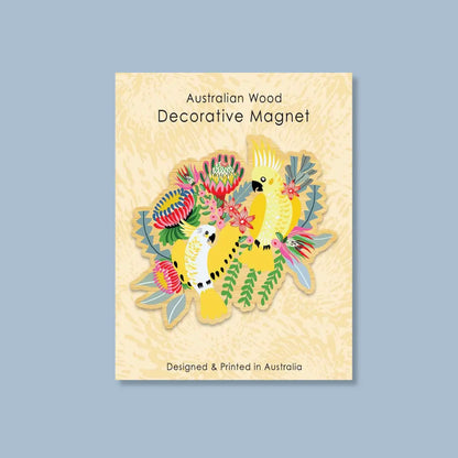 Wooden Fridge Magnet - Australian Cockatoos  Kirsten Katz