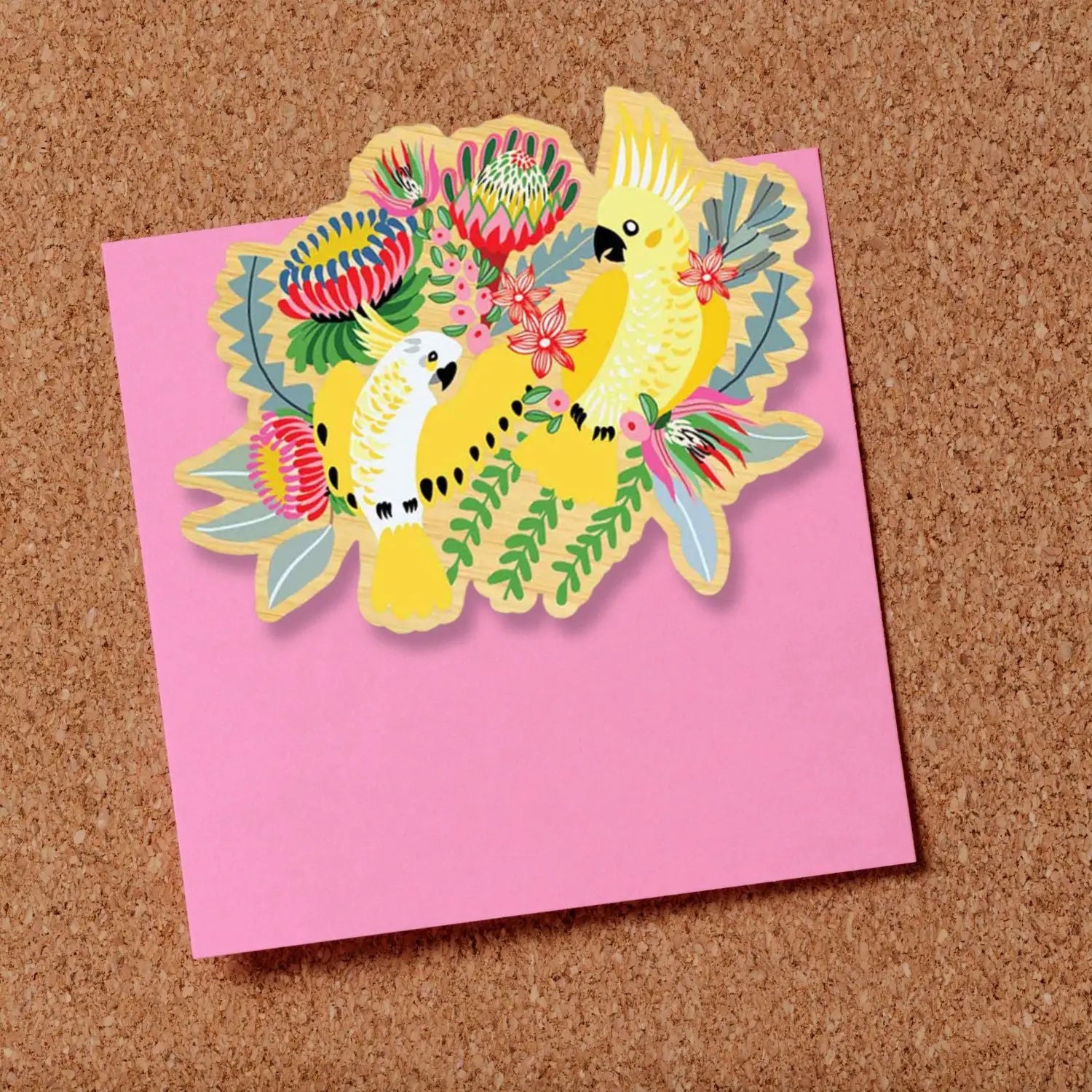 Wooden Fridge Magnet - Australian Cockatoos  Kirsten Katz