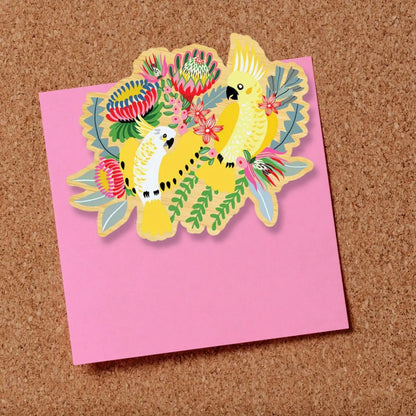 Wooden Fridge Magnet - Australian Cockatoos  Kirsten Katz