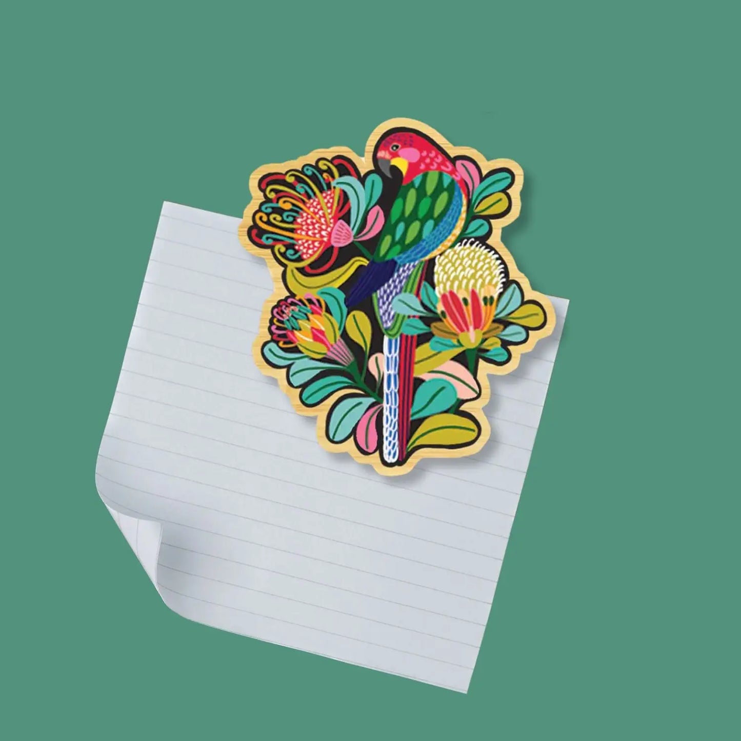 Wooden Fridge Magnet - Rosella Bird  Kirsten Katz