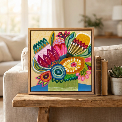 Flower Power Burst – Mini Original Painting | Botanical Collection