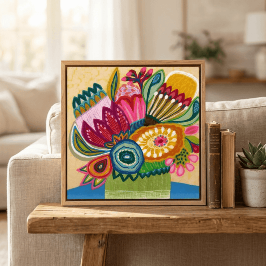 Flower Power Burst – Mini Original Painting | Botanical Collection