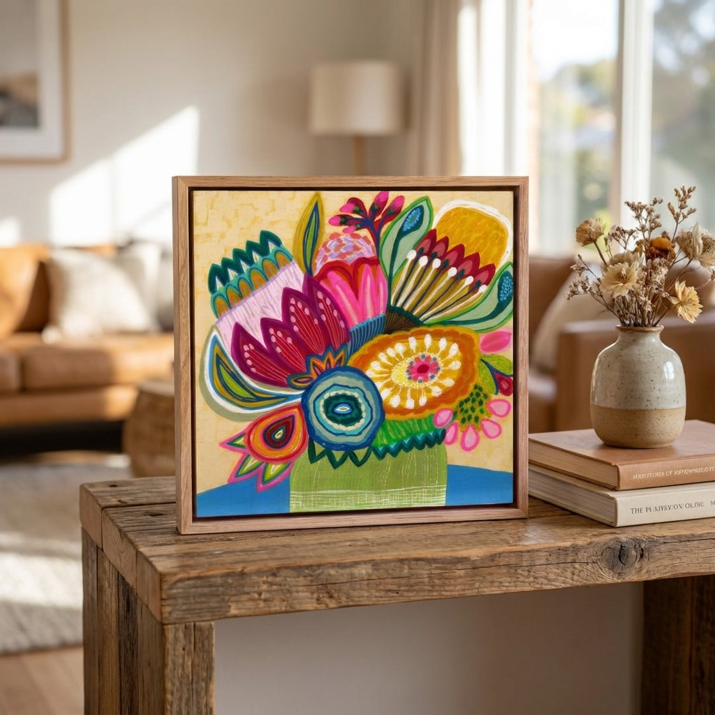 Flower Power Burst – Mini Original Painting | Botanical Collection
