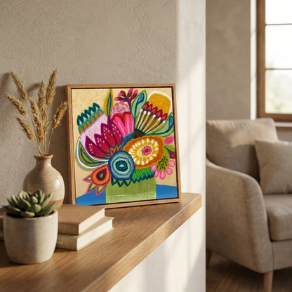 Flower Power Burst – Mini Original Painting | Botanical Collection