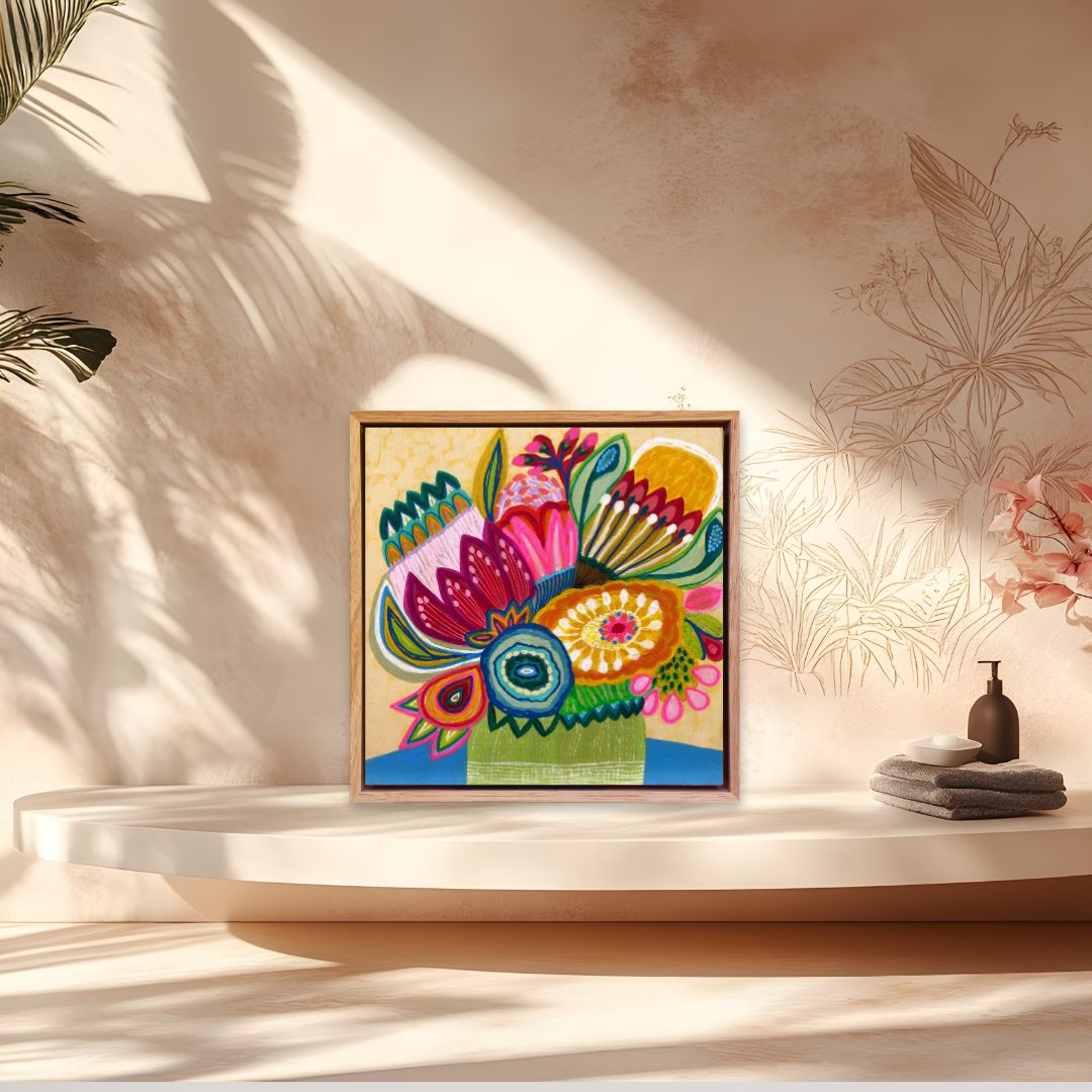 Flower Power Burst – Mini Original Painting | Botanical Collection