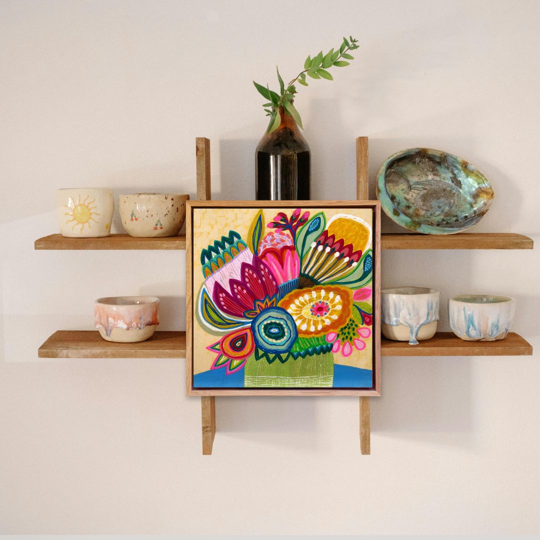 Flower Power Burst – Mini Original Painting | Botanical Collection