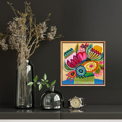 Flower Power Burst – Mini Original Painting | Botanical Collection