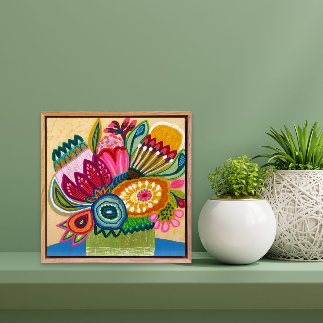 Flower Power Burst – Mini Original Painting | Botanical Collection