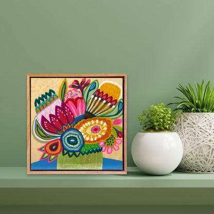 Flower Power Burst – Mini Original Painting | Botanical Collection