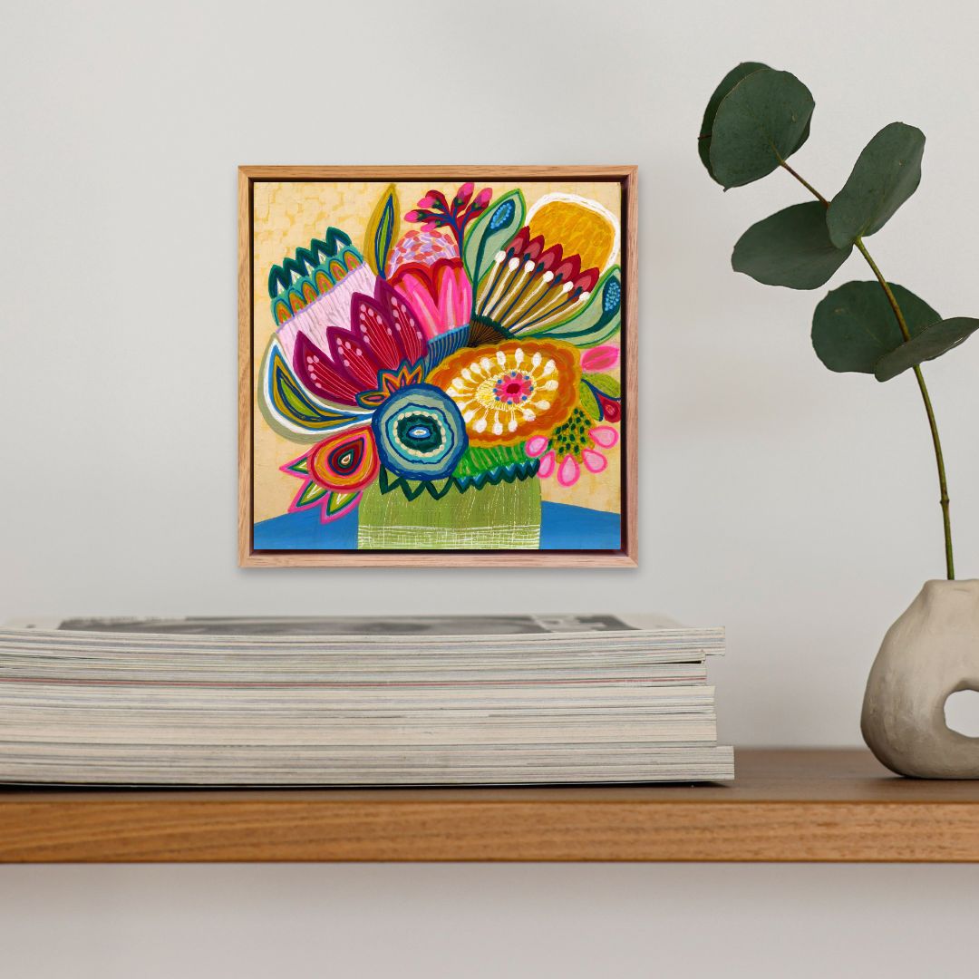 Flower Power Burst – Mini Original Painting | Botanical Collection