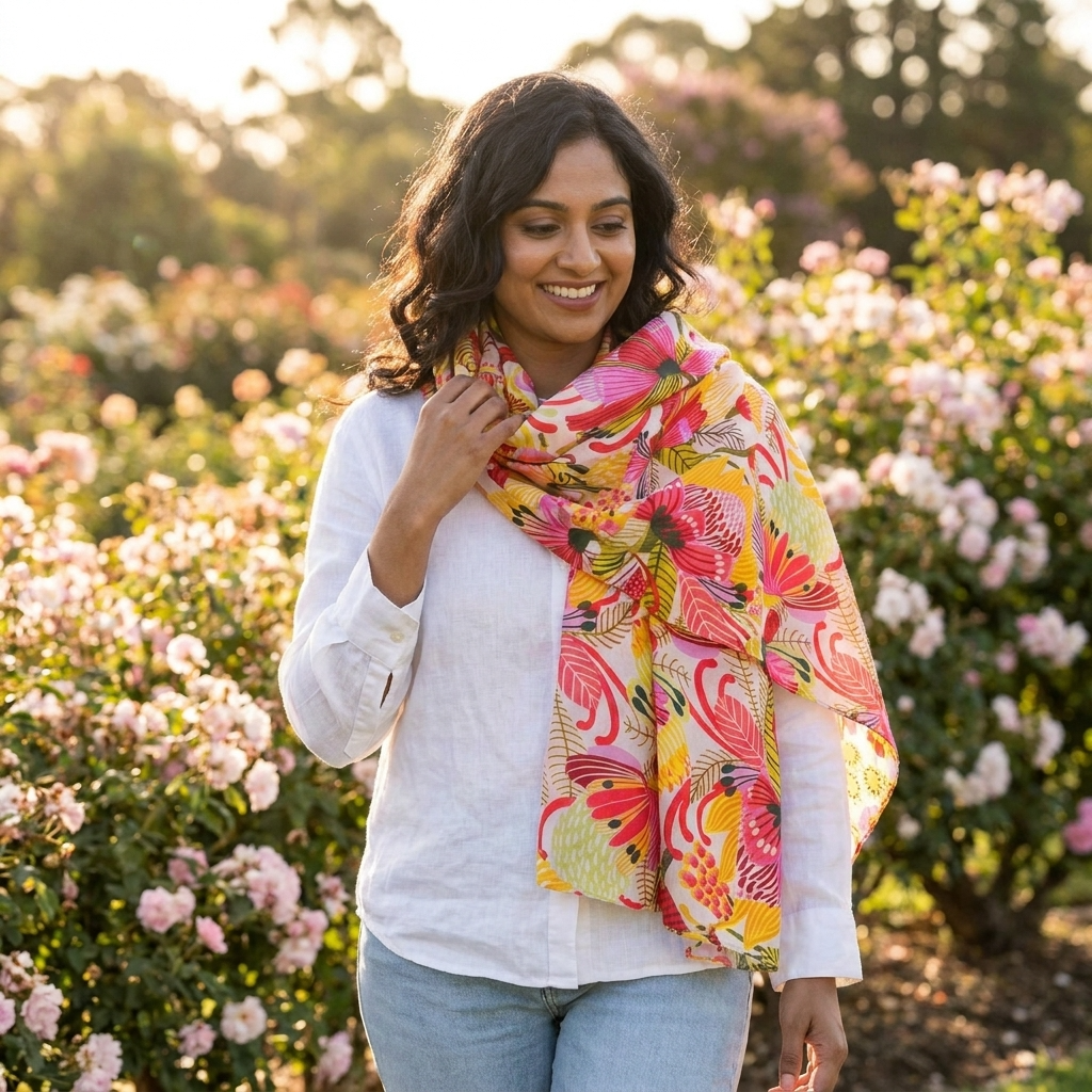 Garden of Eden Silk Scarf