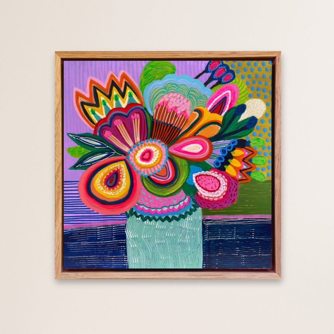 Neon Colour Cluster – Mini Original Painting | Botanical Collection