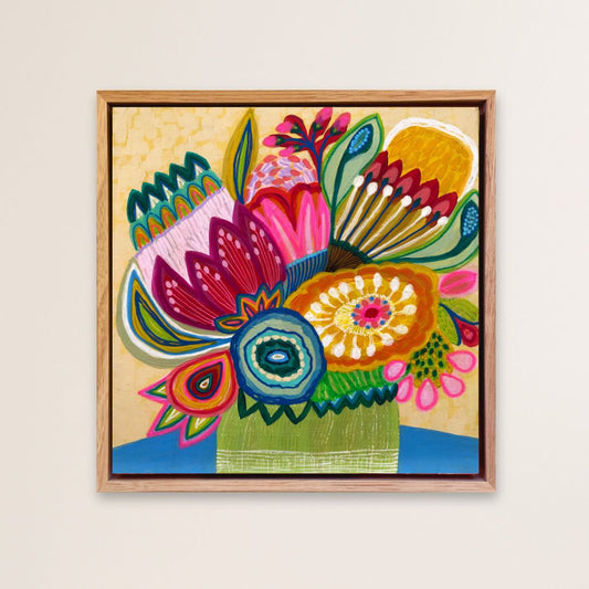 Flower Power Burst – Mini Original Painting | Botanical Collection