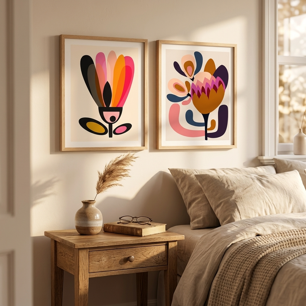 Mid Century Tulip & Protea Giclée Print Set