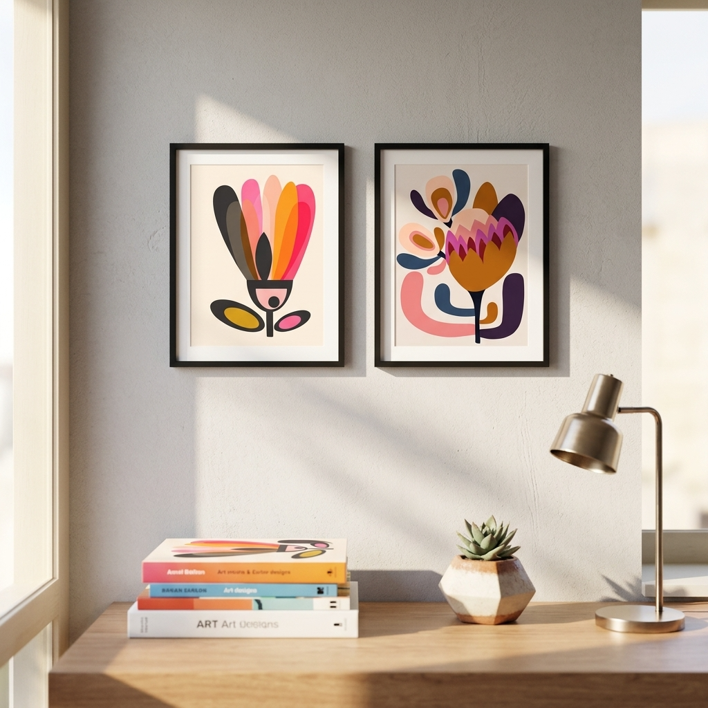 Mid Century Tulip & Protea Giclée Print Set