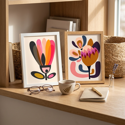 Mid Century Tulip & Protea Giclée Print Set