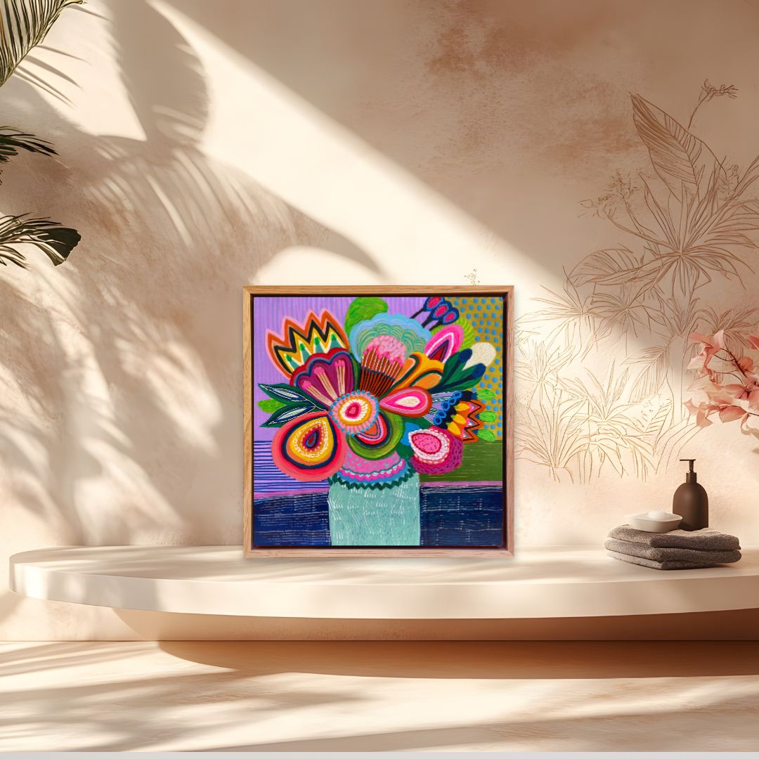 Neon Colour Cluster – Mini Original Painting | Botanical Collection