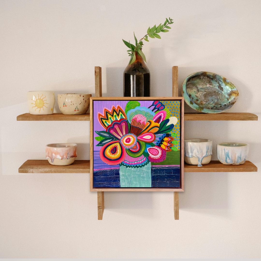 Neon Colour Cluster – Mini Original Painting | Botanical Collection