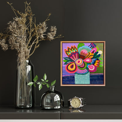 Neon Colour Cluster – Mini Original Painting | Botanical Collection