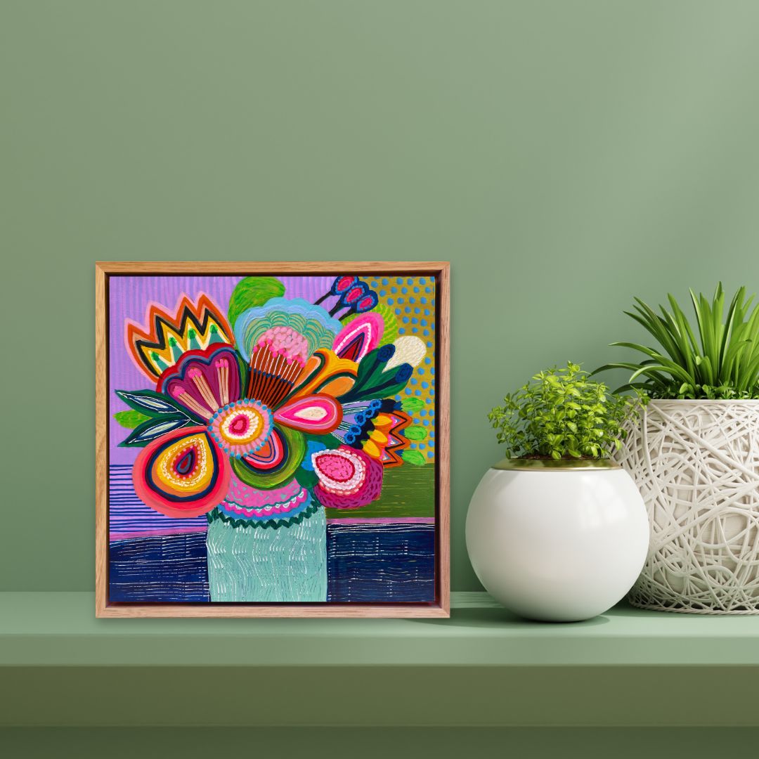 Neon Colour Cluster – Mini Original Painting | Botanical Collection