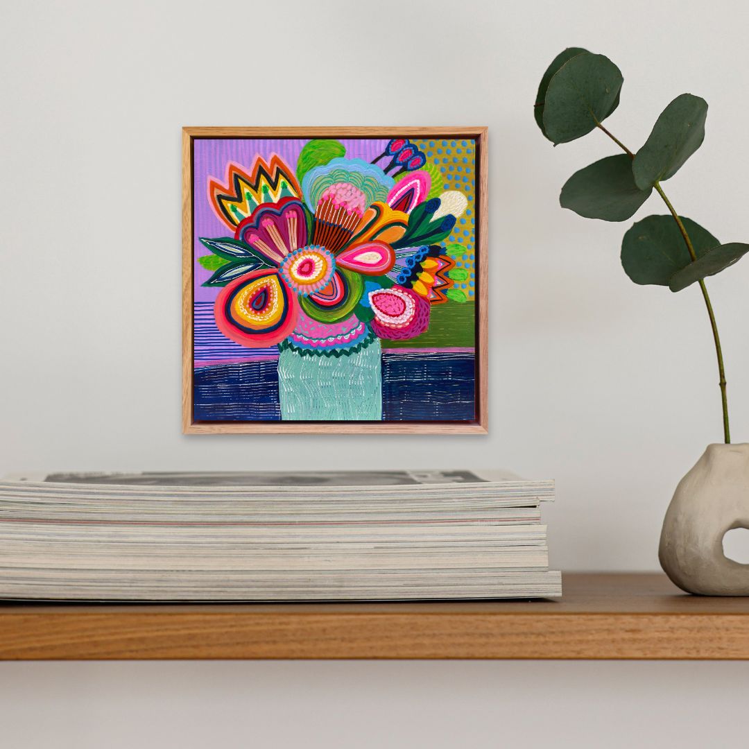 Neon Colour Cluster – Mini Original Painting | Botanical Collection