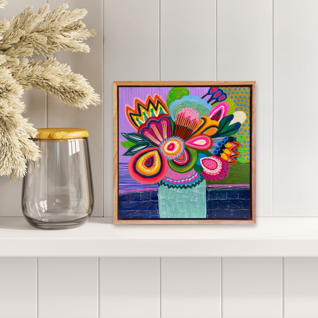 Neon Colour Cluster – Mini Original Painting | Botanical Collection