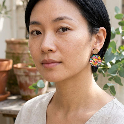 Sugarplum Flowers Wooden Earrings Kirsten Katz