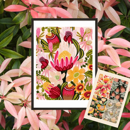 Australian Flowers Wall Art Gift Set Kirsten Katz