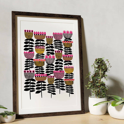 Mid Century Tulips Giclee Art Print Kirsten Katz