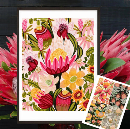 Australian Flowers Wall Art Gift Set Kirsten Katz
