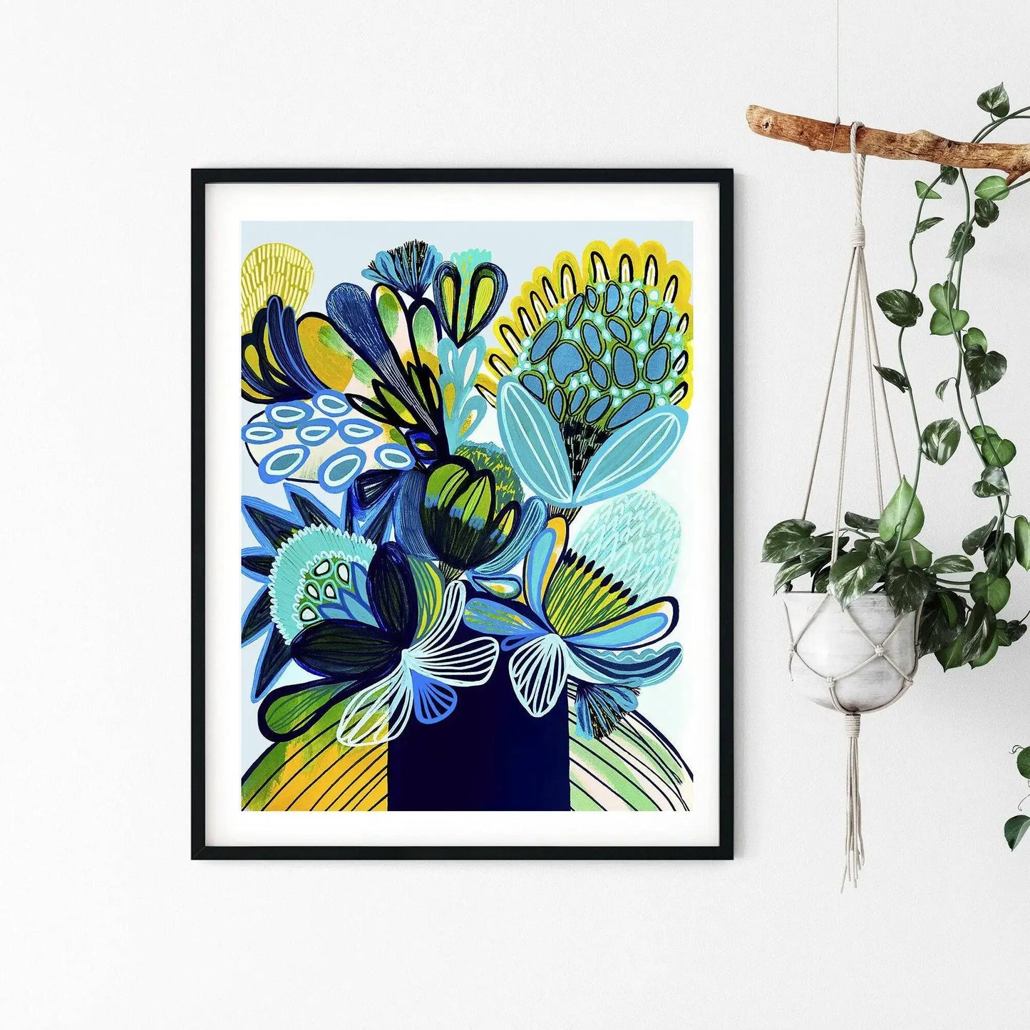 Blue Botanica Wall Art Set  Kirsten Katz