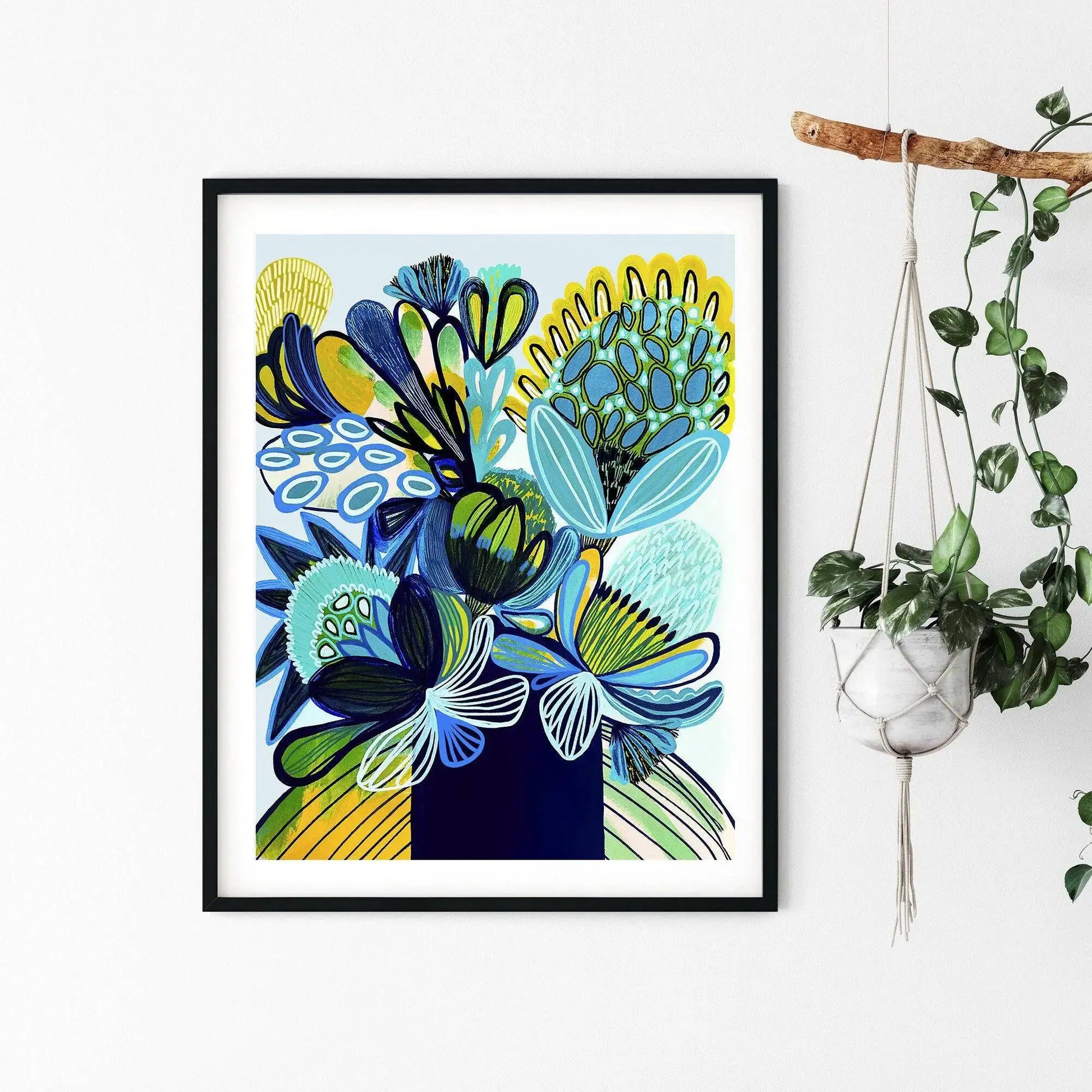 Blue Botanica Wall Art Set  Kirsten Katz