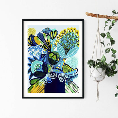 Blue Botanica Wall Art Set  Kirsten Katz