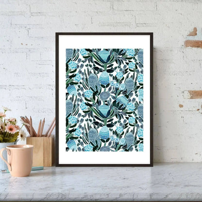 Blue Botanica Wall Art Set  Kirsten Katz