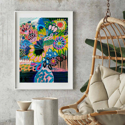 Art Print - Summertime Abstract Flowers in Vase - Kirsten Katz