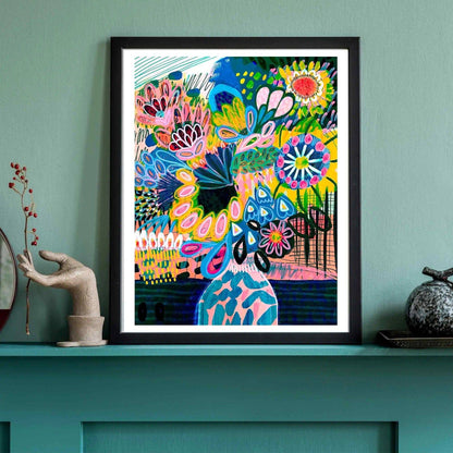 Art Print - Summertime Abstract Flowers in Vase - Kirsten Katz