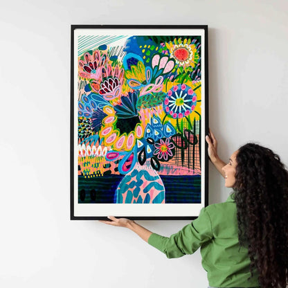 Art Print - Summertime Abstract Flowers in Vase - Kirsten Katz