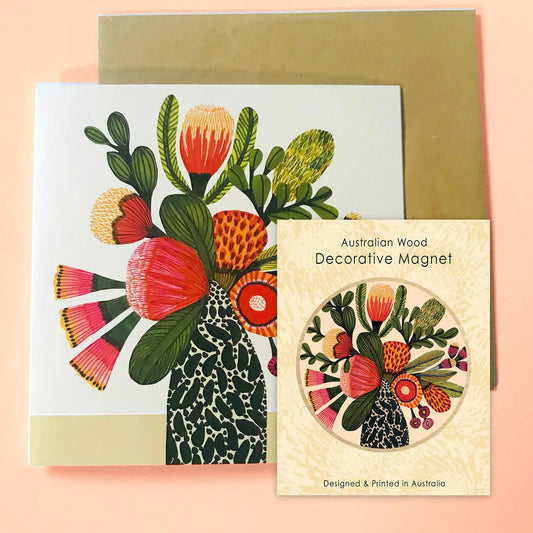 Aussie Natives Magnet & Card Gift Set - Kirsten Katz