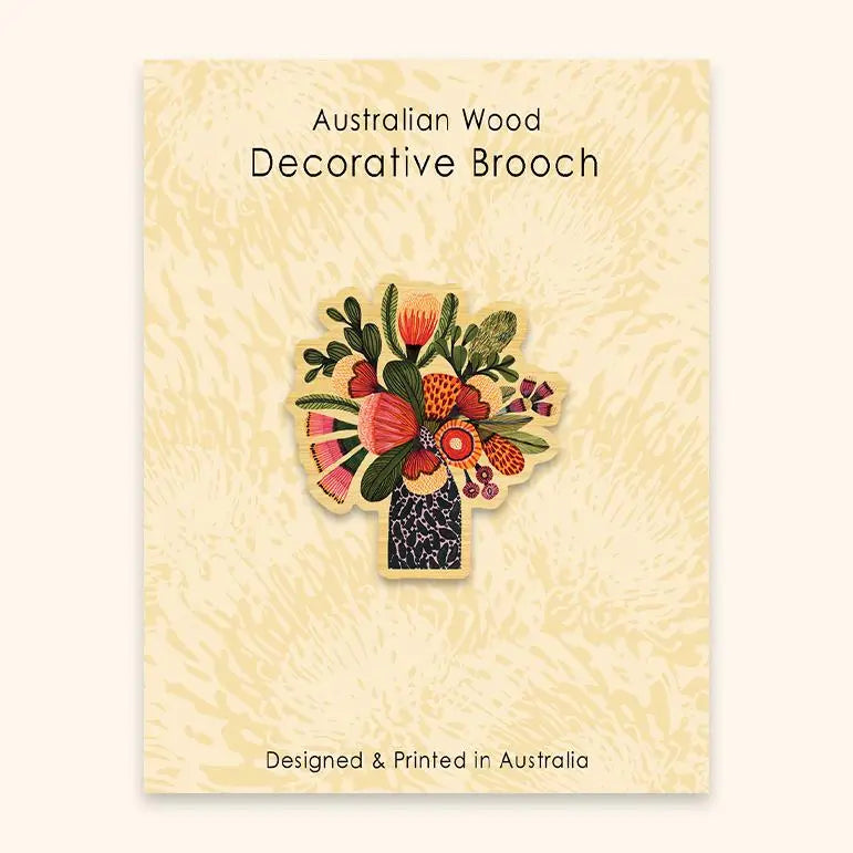 Aussie Natives Wooden Brooch - Kirsten Katz