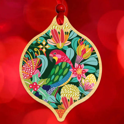Aussie Rosella Christmas Bauble - Kirsten Katz