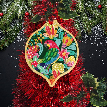 Aussie Rosella Christmas Bauble - Kirsten Katz