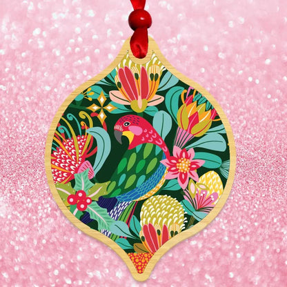Aussie Rosella Christmas Bauble - Kirsten Katz